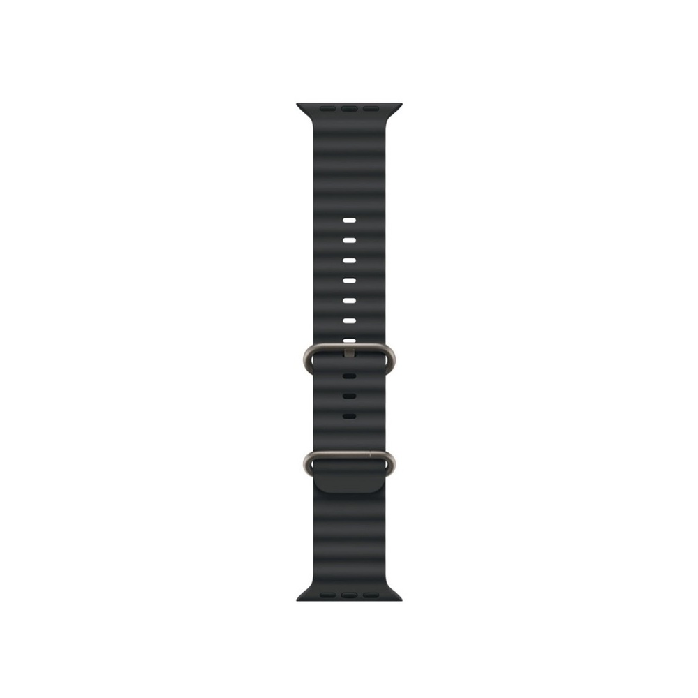 Used Apple Men’s Watch Band—49mm Black Ocean Band - Natural Titanium Finish
